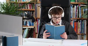Student Study Online and Learns Video Lesson with Teacher using Computer at Home