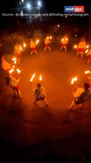 2.3K views · 2.5K reactions | A viral video captures the fiery energy of *Mashaal Raas*, a rare and powerful form of Garba performed by men in Jamnagar, Gujarat. This centuries-old Navratri tradition involves dancing with flaming torches, creating a dramatic visual spectacle. Source: @stitchyourmap and @finding.neha /Instagram #MashaalRaas #TorchGarba #Jamnagar #GujaratCulture #Navratri2025 #TraditionalDance | MiD DAY | Facebook