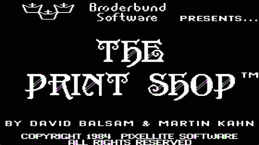 There are very few things that have higher nostalgic value than the memory of The Print Shop (Broderbund, 1984).If you had a dot-matrix printer in the 80s, chances are you used this incredible publishing program.It allowed users to easily create signs, greeting cards, banners, posters, and letterheads using its built-in clip art, fonts, and templates. And if you were the curious type, I’m sure you printed an entire page in black just to see what would happen. In case you never did, let me tell y