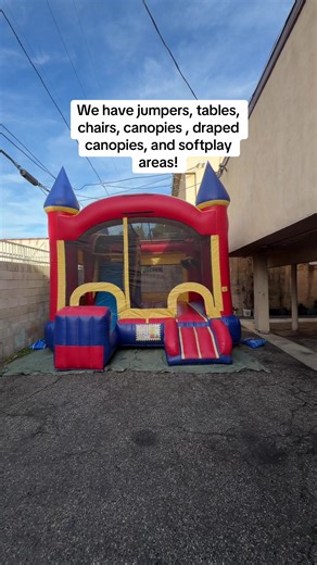 Our party packages will not only save you money, they come with everything you need to setup your party! We are a party rental company in Los Angeles. #drapedcanopy #losangelespartyrentals #partyservice #bouncehouserentals #jumpers