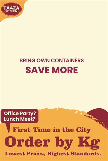 Planning an Office Lunch, Party or Family Function? 🔥 FIRST TIME IN HYDERABAD Bulk South Indian Food – Order by the KG ✔ Full Menu & Transparent Pricing ✔ Hygienic, Pure Vegetarian Preparation ✔ Ideal for Offices, Events & Family Gatherings 👉 View Menu & Order on WhatsApp https://wa.me/919550633232 Vighnesh Manne - Founder | TAAZA KITCHEN