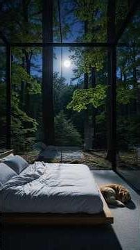 Living in a Glass Sanctuary | Rain Sounds, Fireplace & Golden Retriever #thequietspaces