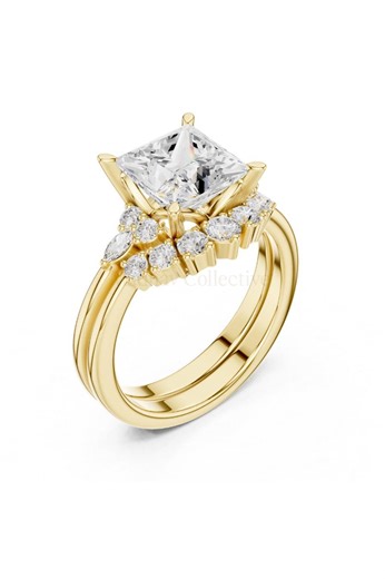 Princess Cut 2.5CT Engagement Ring in Split Shanks Cluster Design,fine Jewelry - Etsy