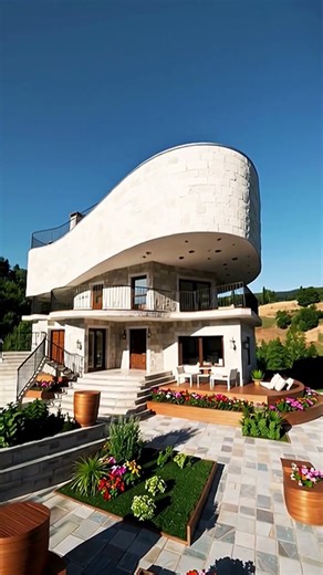 Spacious Courtyard Country Home Charming Rural Architecture #modelbuilding #architecture #home