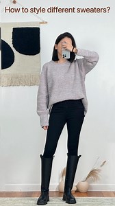 Tips for Sweater Season 🩶 How to wear with different sweaters? Save it before you forget😉 💕4 Simple Tips: 1) more loose on top then more fitted on bottom 2) more fitted on top then more loose on bottom 3) darker color on top then darker color on bottom 4) lighter color on top then lighter color on bottom - - - #ootd #outfitinspirations #reeltutorial #fashionreel #sweater #sweaterseason #thisorthat #winteroutfits #howtowear #howtowearit | 90后懒人穿搭
