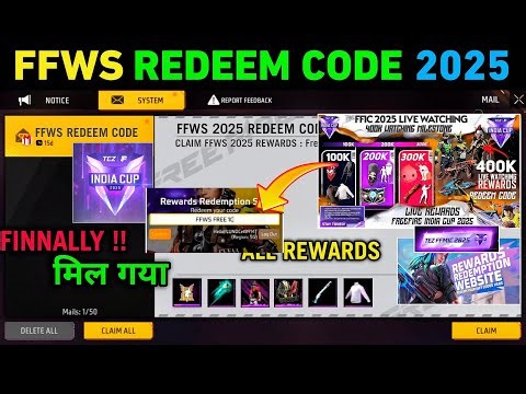 Redeem Code - ffws 2025 | Reward Redeem Code Site Event Free Fire ff max ffic new event update today