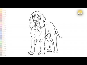Bloodhound drawings easy | Outline sketches | How to draw A Bloodhound dog step by step #artjanag