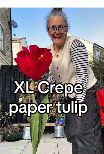 Giant Crepe Paper Tulip Flower Craft Tutorial