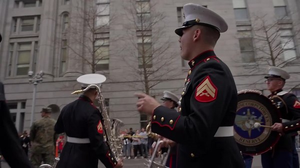 US: Marine Force Reserve Band Kicks Off Super Bowl Mardi Gras Parade in New Orleans