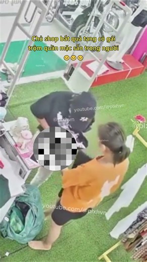 Shop owner catches girl stealing pants already on her body 😟 #theft #robbery #society #warning