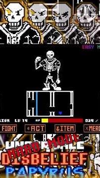 Undertale Disbelief HARDMODE Papyrus Fight By SoG Phase 1-5 Easy Mode (NOT In One Run) #undertaleau