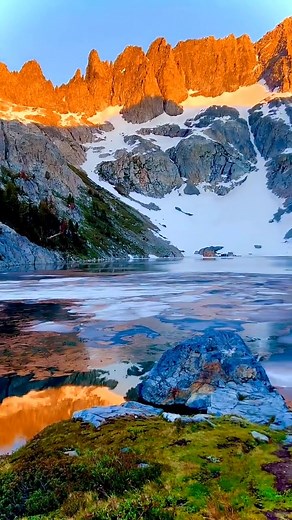Serene Mountain Landscape at Sunrise and Sunset