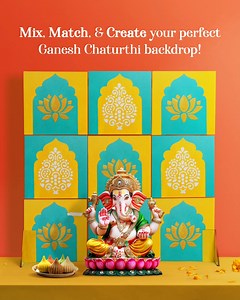 One kit, multiple stunning backdrops! Make Ganesh Chaturthi special with our all-inclusive Festive Decor kit that lets your creativity shine. Buy now from Amazon. https://tinyurl.com/2zefhxza . . . . #FevicrylHobbyIdeas #Fevicryl #FestiveDecorKit #GaneshChaturthiSpecial #BackdropKit #FevicrylFestiveBackdropKit #Ganpati | Hobby Ideas India