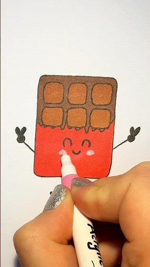 How to draw a chocolate bar 🍫 Step by step drawing for kids