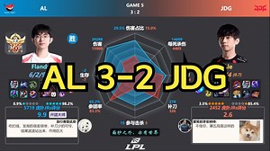 AL 3-2 JDG 赛后数据雷达图 虎扑现状 | LPL第一赛段季后赛