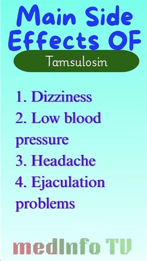 Tamsulosin Prostate Medicine Side Effects