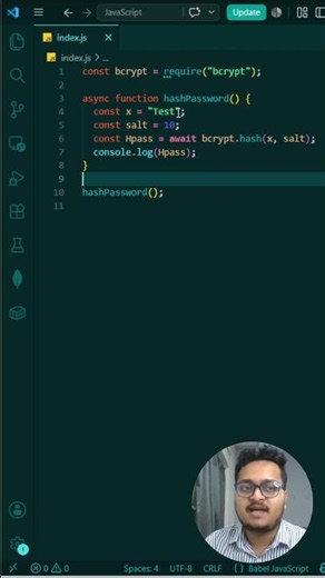 bcrypt in 60s: Hash & Verify Passwords with JavaScript (npm bcrypt)