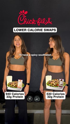 Cristina Colyer | Online Fitness Coach | HOW TO ORDER: Fast Food for Weight Loss! 🙌🍔 Low calorie swaps with @menufit.app 🍗 Chick-fil-A - Spicy southwest salad with a lemonade -... | Instagram