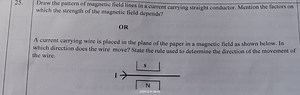 Draw the pattern of magnetic field lines in a current carrying ... | Filo