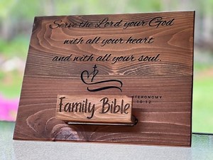 Personalized Cedar Bible Stand: Laser Engraved Family Bible Holder - Etsy