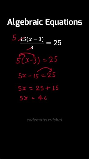 Algebraic Equations Trick 🔥 Fast Solving Method | codematrixvishal #mathtrick #shorts #ytshorts