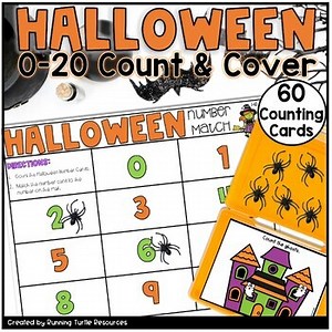 Halloween Counting up to 20, Matching Numbers to Quantities, Count and Match