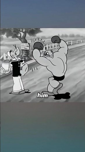 Popeye demonstrates the benefits of eating spinach#cartoon #anime #funny