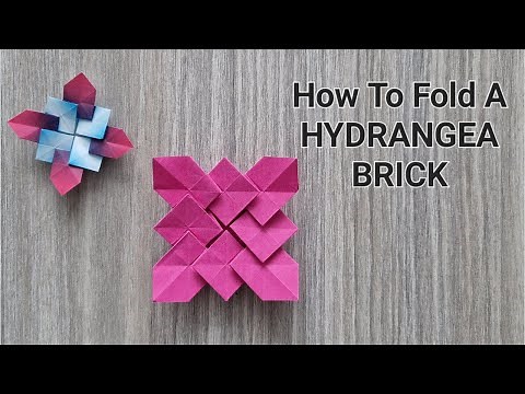 How To Fold A HYDRANGEA BRICK by Shuzo Fujimoto | Origami | Papercraft| Paper Brick | DIY | Tutorial