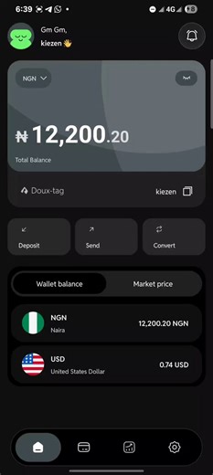 i like to test things quietly before talking about them, so i gave this a few days firstSo i downloaded @douxfinance, dropped $10 in, and just spent time going through the app not rushing, just seeing how it actually feels to usei also recorded my screen while using it, so you can see the interface yourselffirst thing you’ll notice? it’s simpleyou open it and everything is right there balance, deposit, send, convert. no digging around, no “where is this button” stresseven the wallet view is clea