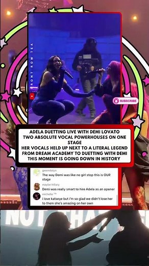 adela duetting with demi lovato is iconic #adéla #demilovato #dreamacademy #netflix #concert