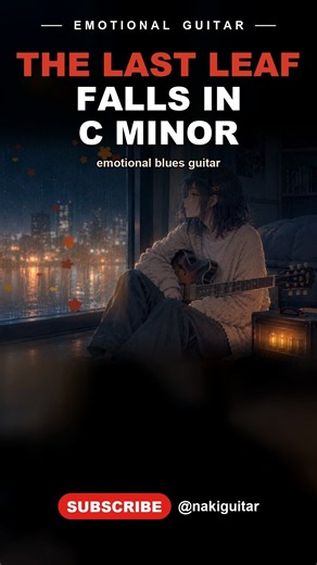 The last leaf falls in C minor | Emotional Blues Guitar #Shorts