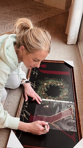 I like to change up my Christmas decor each year. When I saw the Joy print, I wanted it for my family room. The holidays bring me some much joy. I love everything about them. But the two letters blended into the background and I decided to trace them. I was nervous because I didn’t want to mess up! So I practiced with a sheet protector first. Sometimes it’s the smallest tweaks that make the biggest difference and I love how it turned out. | Sarahelizabethpgh