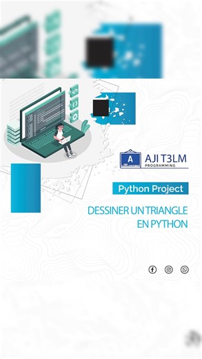 Aji T3lm Programming on Instagram‎: "‼️باقي مافهمتيش كيفاش تقد ترسم مثلث بايثون 🔺 Laisse moi un commentaire “Done” si ça a fonctionné pour toi 👀 #programmation #python #formation #coding #computer"‎