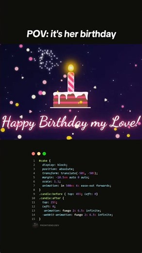 Birthday Gift Cake🎁🎂 using HTML CSS & JS! #programming #coding #birthday #htmlcssjavascript #fyp