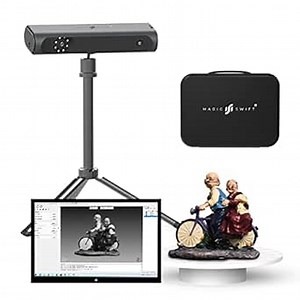 3DMakerpro 3D Scanner—0.1 MM Precision&10 FPS scan Speed Portable 3D Scanner for 3D Printing with Portable Carrying Case - Magic Swift Plus (Mono Premium Package)