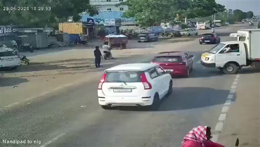 A 45-year-old man died and two others sustained serious injuries when a car lost control and crashed into several vehicles in Miryalaguda town on Wednesday.The accident took place on the Addanki–Narketpally road.Reports indicate that the deceased, Megavath Mangta, a resident of Maisammakunta Thanda in Miryalaguda mandal, was employed as a security guard at a private bank and was the only earning member of his family.The accident occurred while Mangta was crossing the road on his two-wheeler near