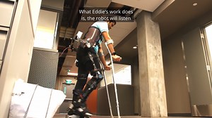 An engineering student is designing an exoskeleton robot that incorporates AI to adjust to each user — which could help people regain mobility after injuries. | University of Alberta
