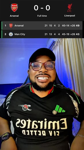 OBI KEVIN NDUKA on Instagram: "Arsenal 0-0 Liverpool Arsenal Maintain a 6 point Gap against Manchester City #afc #gunners #arteta #mancity"