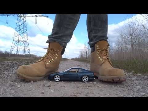 Timberland Boots, stomp, trample and destroy Ferrari Model toy car