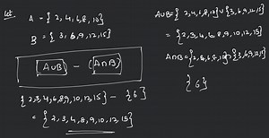 Let A={2,4,6,8,10} B={3,6,9,12,15} then find (AuB)-(AnB)?... | Filo