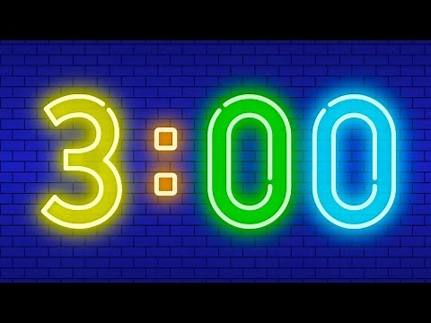 3 Minutes Neon Countdown Timer (4K UHD)
