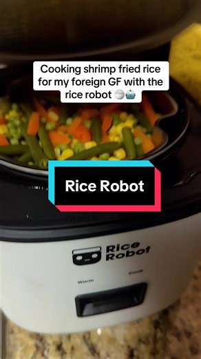 Shrimp fried rice with the rice robot #shrimp #rice