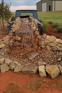 Vintage Truck Waterfall Pond!! Beautiful!!