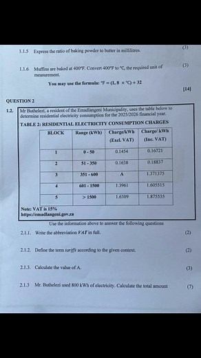 Tariffs Calculation for Grades 10–12: Part 1