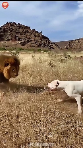 1.8M views · 84 reactions | Atlas Lion vs Dogo Argentino. Who Wins This Wild Battle? Guess who’s king?  An Atlas Lion showing a Dogo Argentino who’s boss! The power of the wild is unmatched. What an incredible sight! #morocco #maroc #atlaslions #atlaslion #moroccovsargentina #dogoargentino | Morocanna | Facebook