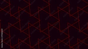 A dark red pattern of intersecting lines forms a diamond shape at the center. The image features thin lines composed of small squares Stock Video