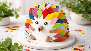 How to make colorful hedgehog fondant cake