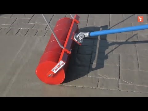 This simple tool lets you stamp patterns on concrete