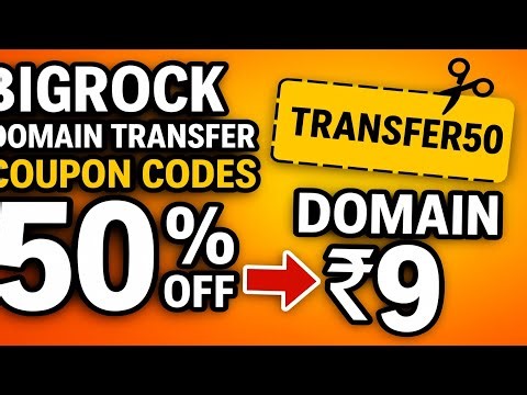 BigRock Domain Transfer Coupon Codes (Oct 2025) | 50% OFF + ₹9 Domains + FREE Hosting