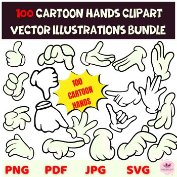 Cartoon Hands Clipart: Vector Illustrations Bundle